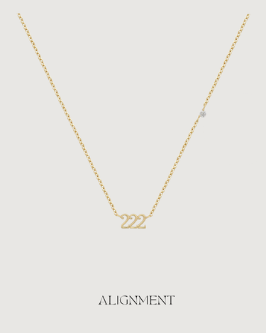 ANGEL NUMBER 222 CHOKER NECKLACE - ALIGNMENT & HARMONY - 18K GOLD - STUDIO JO STORE